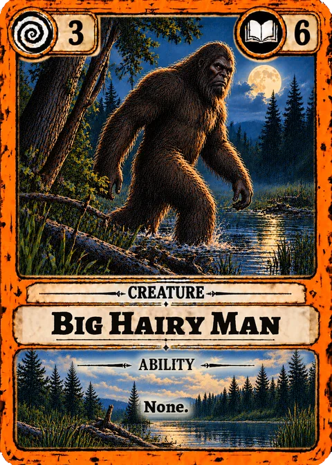 Big Hairy Man Creature card