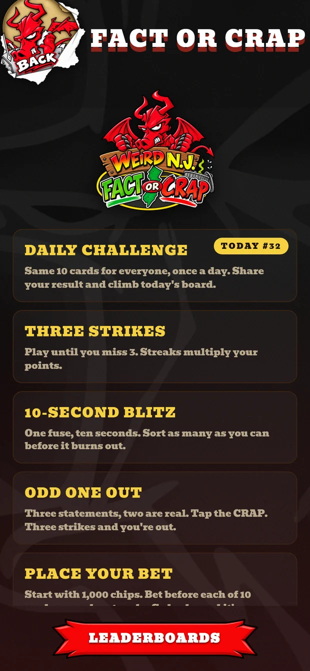 Fact or Crap screen